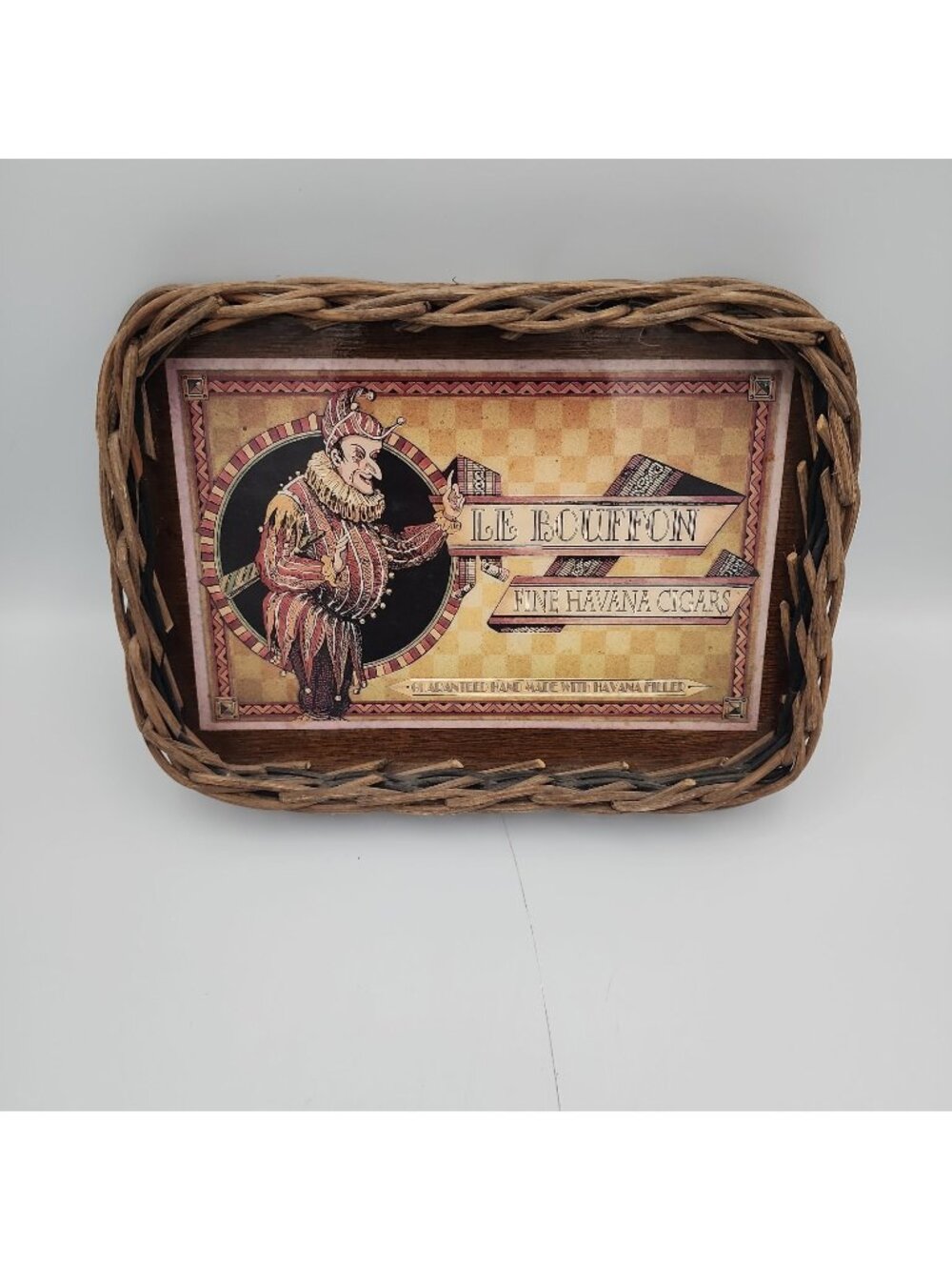 Vintage Handmade Havana Cigars Wooden Tray 9x7"
